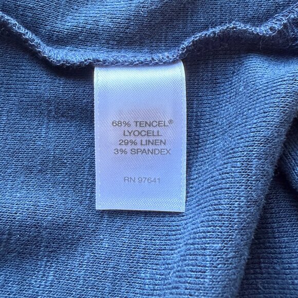 Pure Jill Cardigan Womens XS Indigo Blue Tencel Linen Blend Open Front - Picture 7 of 8